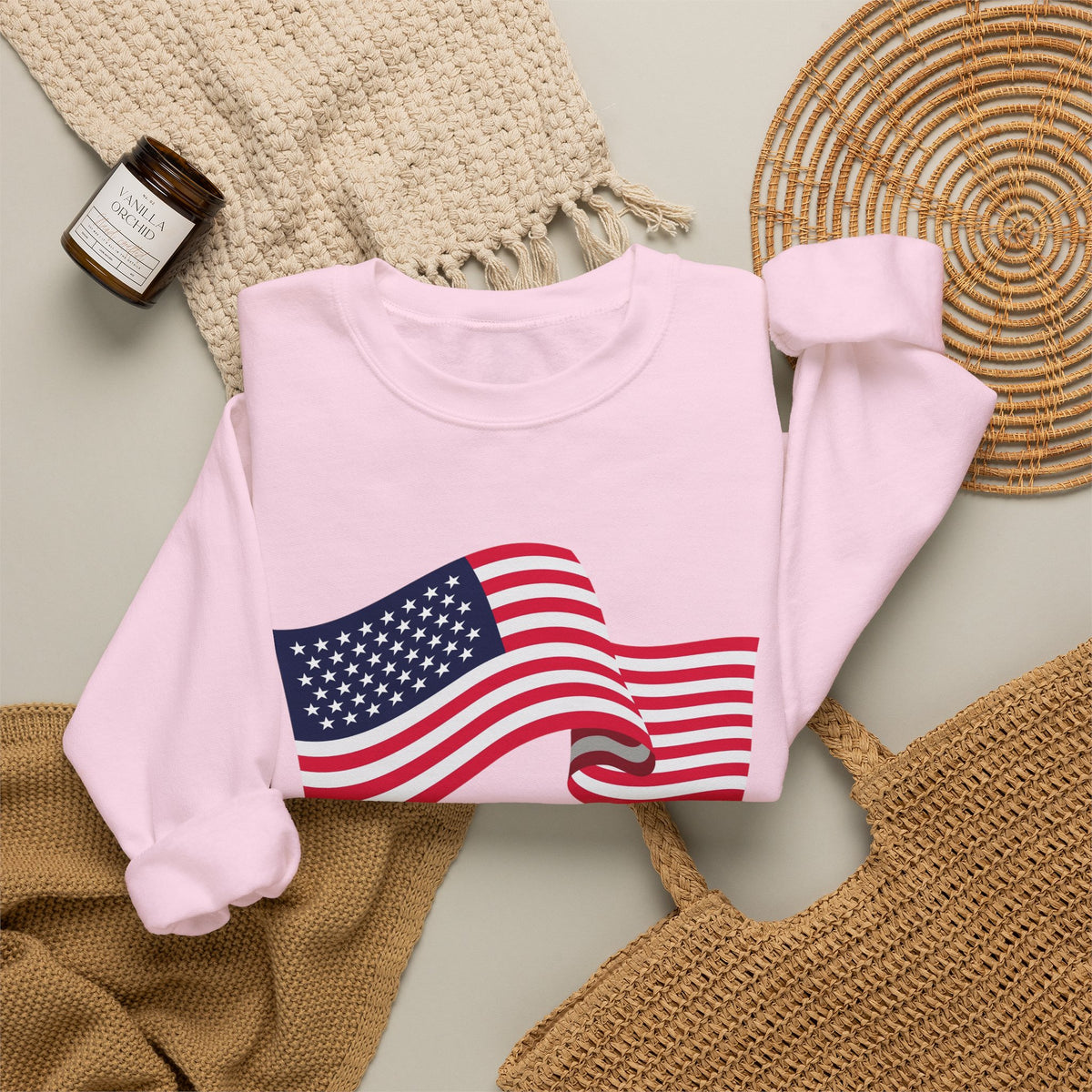 American Flag Crewneck Sweatshirt