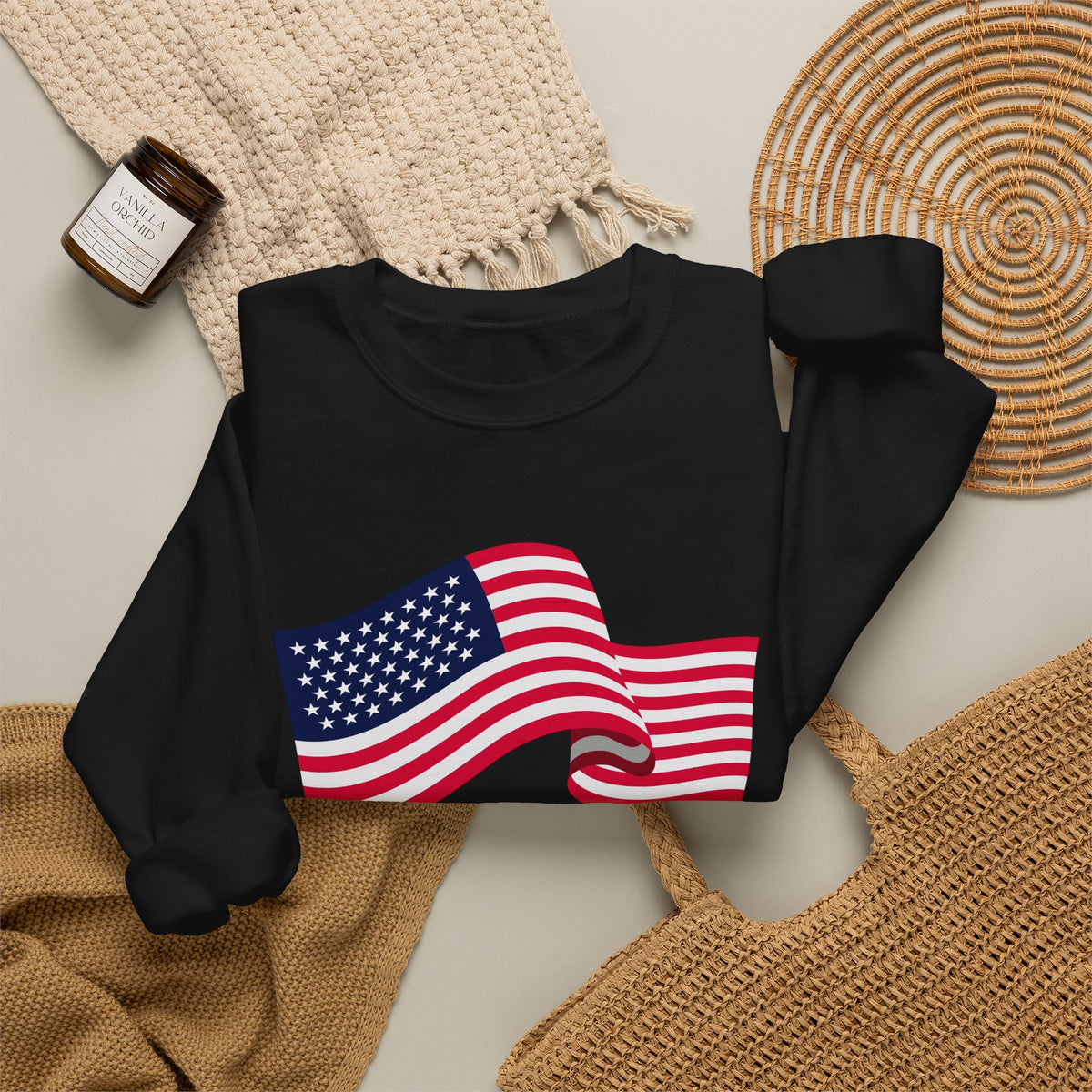 American Flag Crewneck Sweatshirt