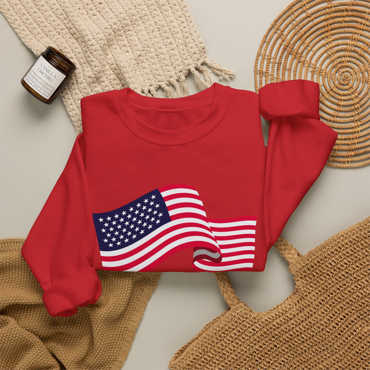 American Flag Crewneck Sweatshirt