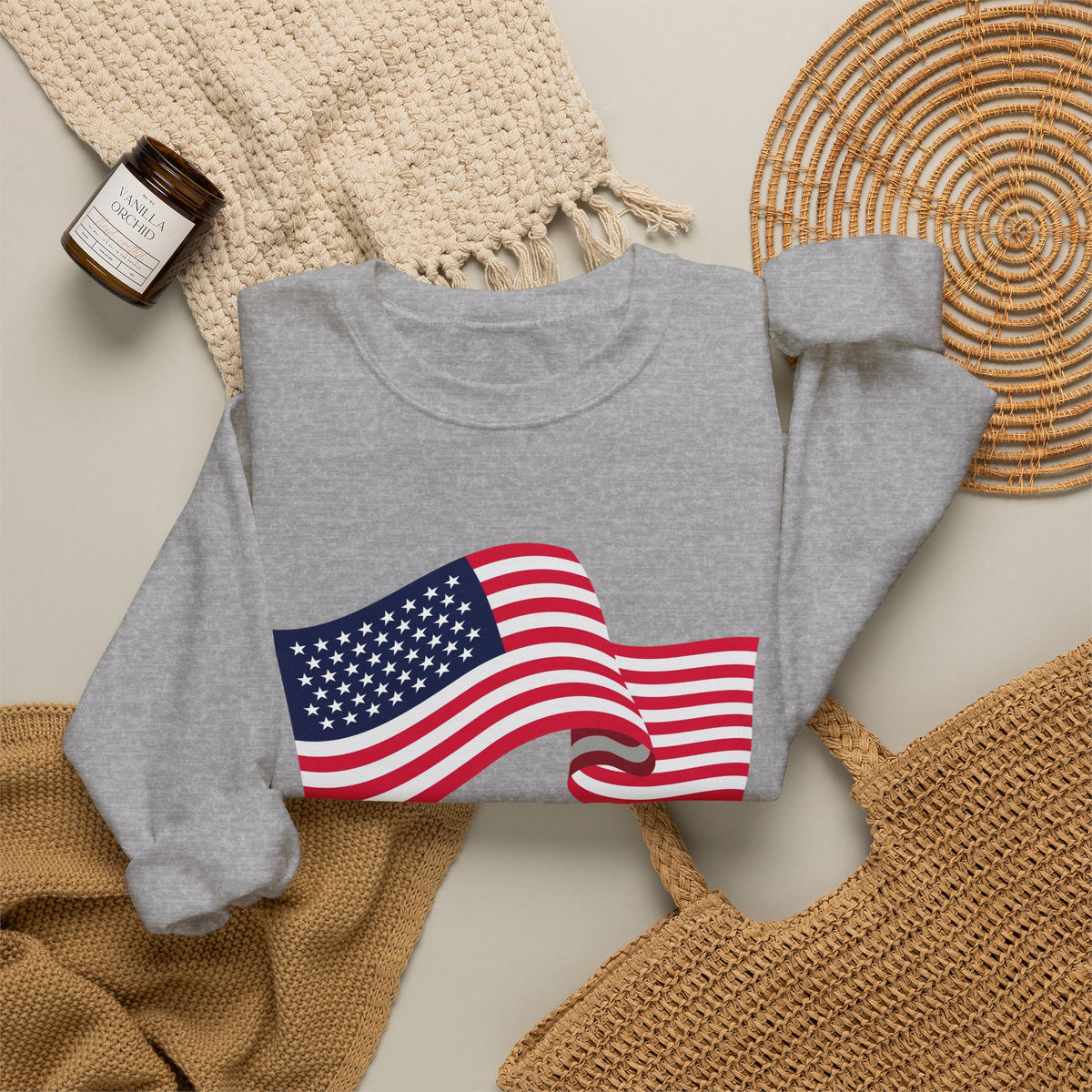 American Flag Crewneck Sweatshirt