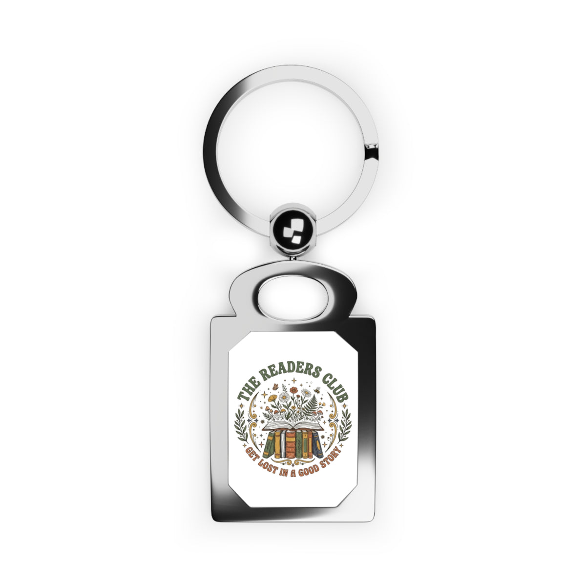 The Readers Club Rectangle Photo Keyring